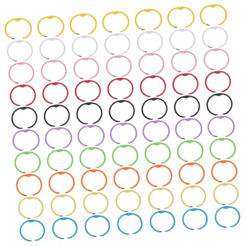 WEKAMOS 100 Stück Bunte Metall Lochbinder Ringe Robuste Offene Buchbinderinge für Notizen Kalender Karteikarten Kratzfeste Farbige Paper Binder Circles für Büro Schule von WEKAMOS