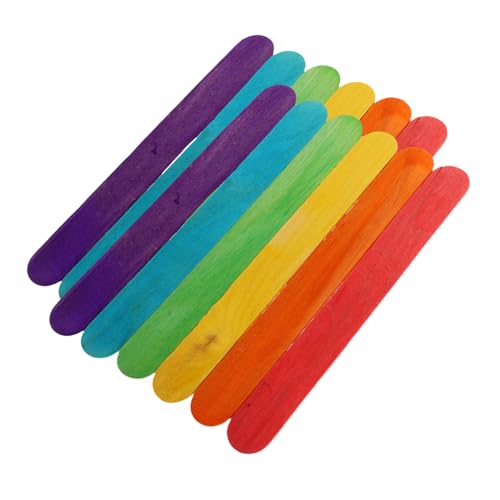 WEKAMOS 100 Stück Farbige Bastelstäbchen, Holz-eisstiele, Bastelstäbchen, Eisstäbchen, Bastelstäbchen, Wachsstäbchen, Breite Eisstiele, Holzstäbchen Zum Basteln WEKAMOS 100 Stück Farbige Bastelstäbchen, Holz-eisstiele, Bastelstäbchen, Eisstäbchen, Bastelstäbchen, Wachsstäbchen, Breite Eisstiele, Holzstäbchen Zum Basteln von WEKAMOS