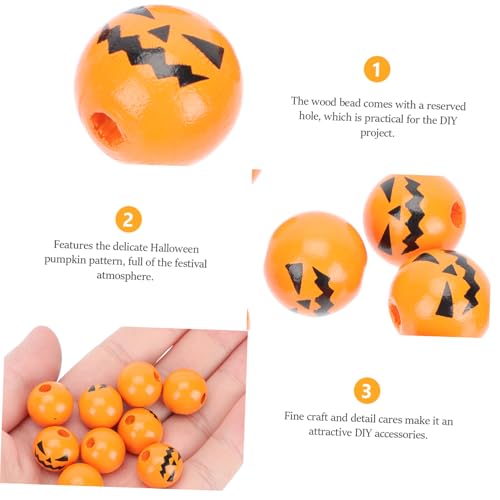WEKAMOS 100 Stück Halloween Holzperlen mit Kürbisgesicht Fein Polierte DIY Handwerksperlen für Schmuckherstellung und Festivaldekoration Vielseitiges Zubehör für Bastelprojekte WEKAMOS 100 Stück Halloween Holzperlen mit Kürbisgesicht Fein Polierte DIY Handwerksperlen für Schmuckherstellung und Festivaldekoration Vielseitiges Zubehör für Bastelprojekte von WEKAMOS
