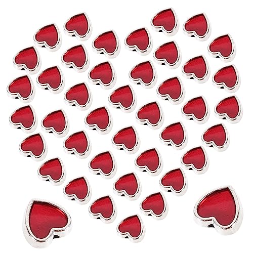 WEKAMOS 100 Stück Herzförmige DIY Perlen Schmuck Bastelperlen Legierung für Armbandherstellung und Kreative Handarbeiten Rot WEKAMOS 100 Stück Herzförmige DIY Perlen Schmuck Bastelperlen Legierung für Armbandherstellung und Kreative Handarbeiten Rot von WEKAMOS