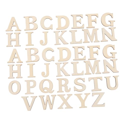 WEKAMOS 100 Stück Holzbuchstaben Blanko DIY Holzbuchstaben zum Bemalen und Basteln Unlackierte Holzscheiben für Kreative Dekoration und Scrapbooking Buchstaben zum Individualisieren von WEKAMOS