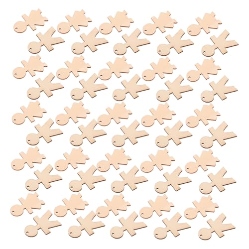 WEKAMOS 100 Stück Holzfiguren Boy Girl Formen zum Basteln Unfertige Holzscheiben für DIY Kinderprojekte Kreative Holzstücke für Schulbedarf Hängende Dekorationen Vielseitige von WEKAMOS