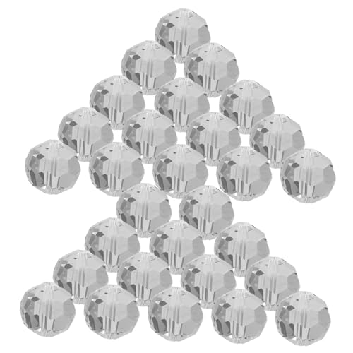 WEKAMOS 100 Stück Kristallperlen für DIY Projekte Facettierte Beads mit Löchern für Vorhänge Schmuckherstellung und Dekorative Bastelarbeiten von WEKAMOS