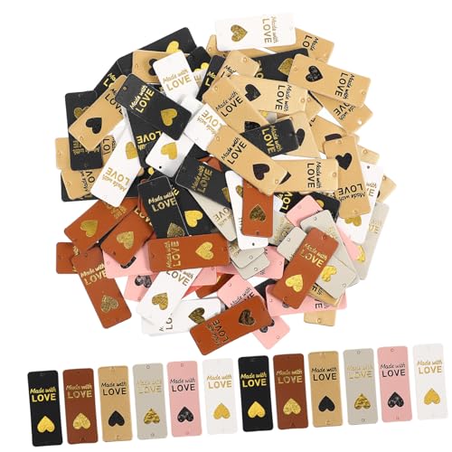 WEKAMOS 100 Stück PU Leder Etiketten zum Annähen Flexible Handmade Labels mit Herzmotiv für Jeans Stricken Nähen Taschen und DIY Kleidung Vielseitige Stoffetiketten für Kreative Projekte WEKAMOS 100 Stück PU Leder Etiketten zum Annähen Flexible Handmade Labels mit Herzmotiv für Jeans Stricken Nähen Taschen und DIY Kleidung Vielseitige Stoffetiketten für Kreative Projekte von WEKAMOS