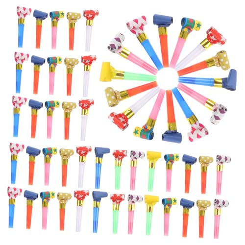 WEKAMOS 100 Stück Party Blower Bunte Luftrüssel Partytröten Lustige Geburtstagsfeier Zubehör Leichte Noisemaker für Familienfeste Weihnachten Kindergeburtstag Einfach zu Benutzen und von WEKAMOS