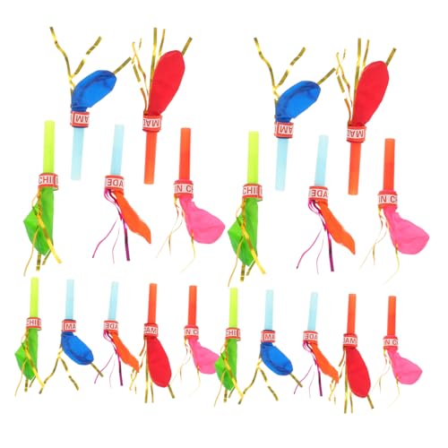 WEKAMOS 100 Stück Partypfeifen mit Luftballons Bunte Geräuschmacher für Kindergeburtstage Clownhorns und Musikalische Partybedarf Wiederverwendbare Spielzeuge für Jungen und Mädchen von WEKAMOS
