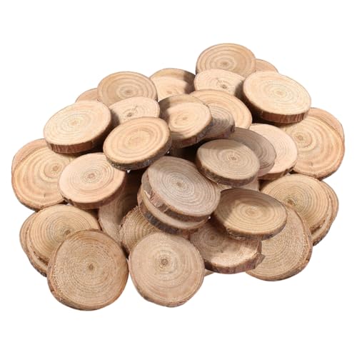 WEKAMOS 100 Stück Runde Doppelseitig Polierte Kiefern Holzscheiben Natürliche Holzplättchen DIY Basteln Fotografie Requisiten für Party Dekoration und Handwerk von WEKAMOS