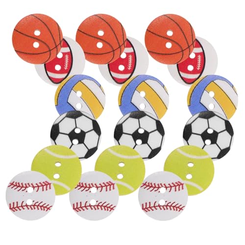 WEKAMOS 100 Stück Runde Holzknöpfe Sportmotive Fußball Basketball Tennis zum Nähen Basteln Scrapbooking Einfache Anbringung Vielseitig für Diy Kleidung Dekoration für Sportfans und Sammler WEKAMOS 100 Stück Runde Holzknöpfe Sportmotive Fußball Basketball Tennis zum Nähen Basteln Scrapbooking Einfache Anbringung Vielseitig für Diy Kleidung Dekoration für Sportfans und Sammler von WEKAMOS