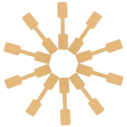 WEKAMOS 100 Stück Selbstklebende Preisschilder für Schmuck Braune Kraftpapier Preisetiketten für Ringe und Armbänder Praktische und Beschreibbare Etiketten für Inventarverwaltung von WEKAMOS
