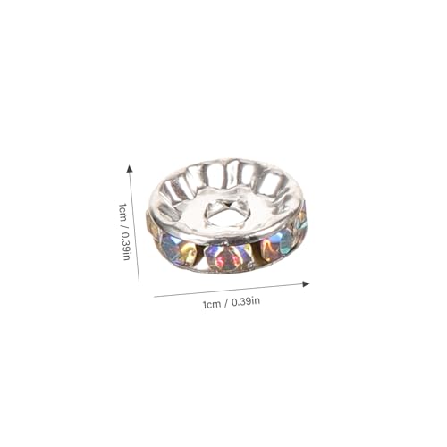 WEKAMOS 100 Stück Spacer Perlen aus Zinklegierung Runde Strass Zwischenperlen für Armband Schmuckherstellung DIY Bastelperlen Zubehör für Bunte Perlen Auffädeln und Schmuckdesign WEKAMOS 100 Stück Spacer Perlen aus Zinklegierung Runde Strass Zwischenperlen für Armband Schmuckherstellung DIY Bastelperlen Zubehör für Bunte Perlen Auffädeln und Schmuckdesign von WEKAMOS