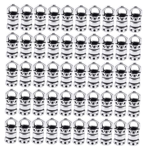 WEKAMOS 100 Stück Teiliges DIY Schmuckverbinder aus Langlebiger Legierung Silberfarbener Armband Halskettenverschluss für Lederbänder zum Basteln von Schmuck Schlüsselanhängern und von WEKAMOS