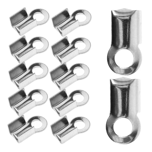 WEKAMOS 100 Stück Teiliges Edelstahl Schmuckverschluss mit Langlebige Endkappen für DIY Armband und Halskette Vielseitige Kettenverschlüsse für Lederband und Schnur von WEKAMOS