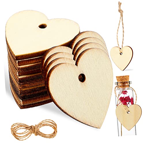 WEKAMOS 100 Stück Teiliges Holzherzen mit Juteschnur Naturbelassene Holzscheiben für DIY Basteln Hochzeitsdeko Geschenkanhänger und Geburtstagsdekoration WEKAMOS 100 Stück Teiliges Holzherzen mit Juteschnur Naturbelassene Holzscheiben für DIY Basteln Hochzeitsdeko Geschenkanhänger und Geburtstagsdekoration von WEKAMOS