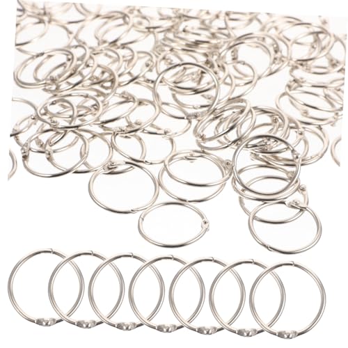 WEKAMOS 100 Stück Teiliges Metall Binder Ringe Langlebig Verschleißfest Vielseitig Einsetzbar als Schlüsselringe und Buchbinderinge für DIY und Ordnung von WEKAMOS