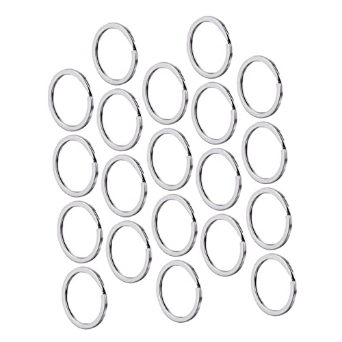 WEKAMOS 100 Stück Teiliges Metall Schlüsselring Runde Flache Schlüsselringe Langlebig Einfach zu Öffnen für DIY Schlüsselanhänger Taschen und Bastelzubehör von WEKAMOS