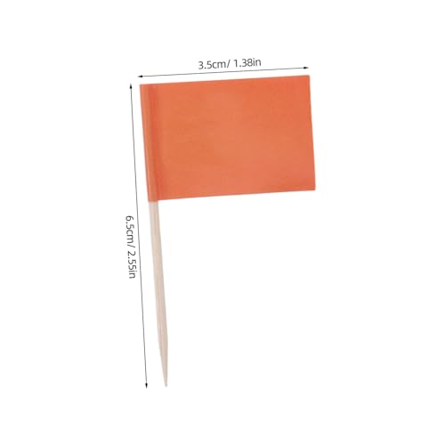 WEKAMOS 100 Stück Teiliges Mini Zahnstocher flaggen in Orange Stabile Food Flags für Party Buffet und Cupcake Dekoration Vielseitige Kleine Flaggenpicker für Käse Obst und Snacks von WEKAMOS