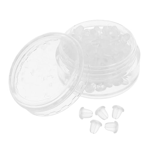 WEKAMOS 100 Stück Teiliges Transparente Silikon Ohrstecker Verschlüsse Sicherer Hautfreundlicher Ohrring Stopper für Ohrstecker Leicht und Kompakt Kompatibel mit Verschiedenen von WEKAMOS