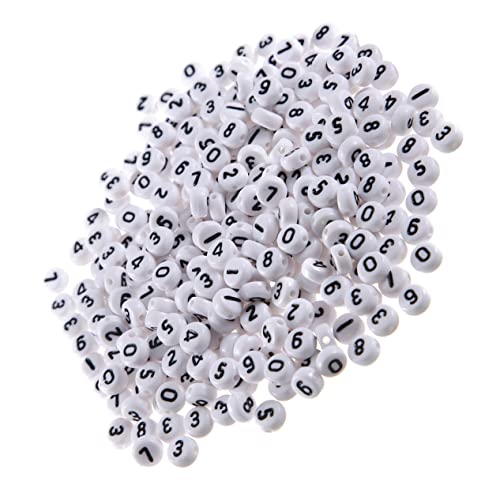 WEKAMOS 100 Stück Zahlenperlen DIY Acryl Loose Beads für Armbänder und Handgemachte Dekoration für Schlüsselanhänger und Bastelprojekte Weiß mit Schwarz WEKAMOS 100 Stück Zahlenperlen DIY Acryl Loose Beads für Armbänder und Handgemachte Dekoration für Schlüsselanhänger und Bastelprojekte Weiß mit Schwarz von WEKAMOS