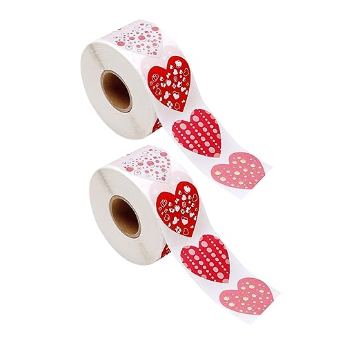WEKAMOS 1000 Stück Herzaufkleber Selbstklebende Etiketten für Designs für Hochzeiten und Partys für Scrapbooking und Bastelprojekte von WEKAMOS