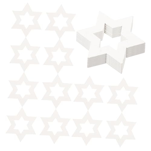 WEKAMOS 100Stücke DIY Holzsterne Hexagramm Holzscheiben Unvollendete Ausschnitte für Bastelprojekte und Festliche Dekorationen Langlebig und Vielseitig von WEKAMOS