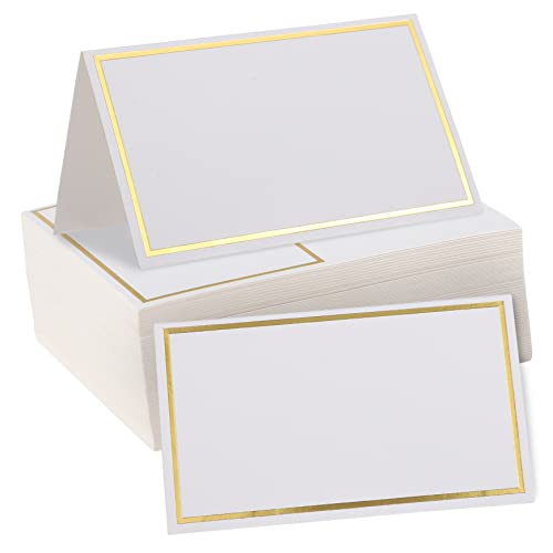 WEKAMOS 100Stücke Faltkarten mit Goldrand Dekorative Tischkarten für Hochzeiten Partys und Veranstaltungen Leere Namenskarten für Tischdekoration und Sitzordnung WEKAMOS 100Stücke Faltkarten mit Goldrand Dekorative Tischkarten für Hochzeiten Partys und Veranstaltungen Leere Namenskarten für Tischdekoration und Sitzordnung von WEKAMOS