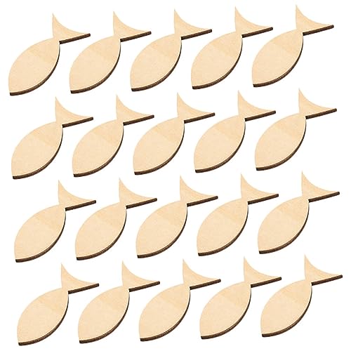 WEKAMOS 100Stücke Holzfisch Dekoration DIY Holzscheiben zum Ausmalen Unbehandelt für Bastelprojekte Hochzeiten Feste und Kindergeburtstage Glatte Oberfläche von WEKAMOS