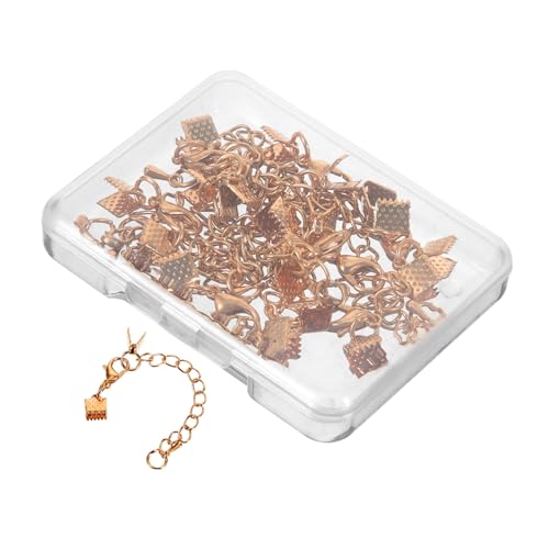 WEKAMOS 10Sätze DIY Schmuck Enden Goldene Crimp Kappen mit Karabiner und Verlängerungskette Hochwertiges Zubehör für Armband und Halskette und Vielseitig Einsetzbar WEKAMOS 10Sätze DIY Schmuck Enden Goldene Crimp Kappen mit Karabiner und Verlängerungskette Hochwertiges Zubehör für Armband und Halskette und Vielseitig Einsetzbar von WEKAMOS