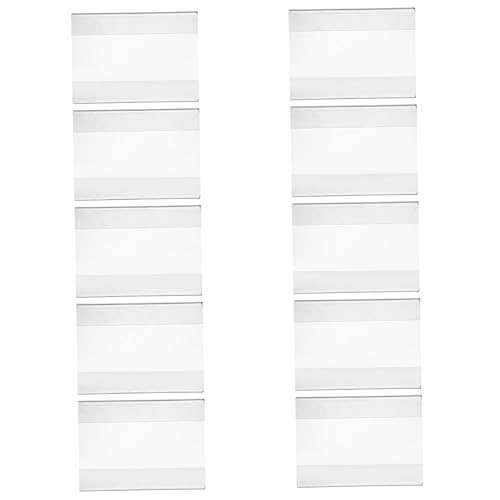 WEKAMOS 10Stücke Acryl Preisschildhalter Clip Zeichenanzeige für Supermärkte Geschäfte Einfaches Einfügen Entfernen von Preisschildern für Verkaufsflächen von WEKAMOS