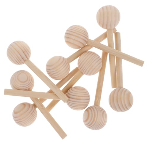 WEKAMOS 10Stücke Unlackierte Holzperlenstäbchen DIY Bastelmaterial für Holzornamente Unbehandelte Holzstäbe für Projekte Vielseitig Einsetzbar und Benutzerfreundlich von WEKAMOS