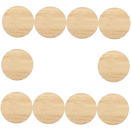 WEKAMOS 10Stücke Unvollendete Kreise Bambus DIY Malscheiben für Stabile und Glatte Malflächen für Bastelprojekte und Personalisierte von WEKAMOS