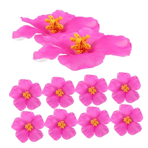 WEKAMOS 10pcs Künstliche Hibiskusblüten Für Hawaiianische Partydekorationen Tropische Blumendekor Realistische Blumenkopfverzier Gefälschte Blumendekoration von WEKAMOS