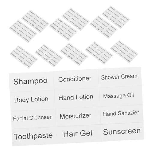 WEKAMOS 12 Blatt Selbstklebende Kosmetik Etiketten für Badezimmerflaschen Wasserfeste Aufkleber zur Beschriftung von Shampoo Spendern und Hautpflegeprodukten für Einfache Organisation WEKAMOS 12 Blatt Selbstklebende Kosmetik Etiketten für Badezimmerflaschen Wasserfeste Aufkleber zur Beschriftung von Shampoo Spendern und Hautpflegeprodukten für Einfache Organisation von WEKAMOS