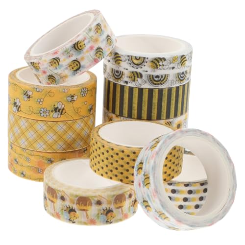 WEKAMOS 12 Rollen Teiliges Washi Tape Set mit Dekorativen Bienen und Blumenmotiven Farbiges Selbstklebendes Scrapbooking Klebeband für DIY Handwerk Tagebuch Fotoalben und WEKAMOS 12 Rollen Teiliges Washi Tape Set mit Dekorativen Bienen und Blumenmotiven Farbiges Selbstklebendes Scrapbooking Klebeband für DIY Handwerk Tagebuch Fotoalben und von WEKAMOS