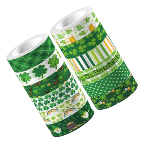 WEKAMOS 12 Rollen Vintage Washi Tape mit Vierblättrigem Kleeblatt Motiv Selbstklebendes Dekoratives Papierband für Scrapbooking Tagebücher Geschenkverpackungen und DIY Bastelprojekte WEKAMOS 12 Rollen Vintage Washi Tape mit Vierblättrigem Kleeblatt Motiv Selbstklebendes Dekoratives Papierband für Scrapbooking Tagebücher Geschenkverpackungen und DIY Bastelprojekte von WEKAMOS