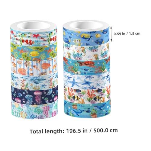WEKAMOS 12 Rollen Washi Tape Set mit Meerestiere Transparentes Stark Haftendes Klebeband für DIY Journale Scrapbooks Bunte Ozeanwelt Sticker für Kreative Bastelprojekte WEKAMOS 12 Rollen Washi Tape Set mit Meerestiere Transparentes Stark Haftendes Klebeband für DIY Journale Scrapbooks Bunte Ozeanwelt Sticker für Kreative Bastelprojekte von WEKAMOS