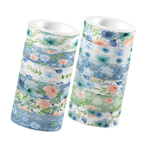 WEKAMOS 12 Rollen Washi Tape mit Blumenmuster Aquarellblaues Dekoratives Klebeband für Scrapbooking DIY Tagebuch und Basteln Transparentes Langlebiges Abdeckband für Kreative Gestaltung WEKAMOS 12 Rollen Washi Tape mit Blumenmuster Aquarellblaues Dekoratives Klebeband für Scrapbooking DIY Tagebuch und Basteln Transparentes Langlebiges Abdeckband für Kreative Gestaltung von WEKAMOS