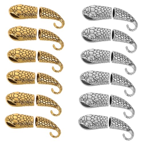 WEKAMOS 12 Sätze Teiliges Vintage Schmuckverschlüsse Metall für DIY Halsketten und Armbänder Langlebige Leicht zu Befestigende Verbindungselemente Geeignet für Schmuckherstellung und von WEKAMOS