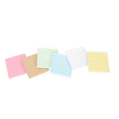WEKAMOS 12 Stück Bunte Haftnotizen Selbstklebende To Do Listen für Büro Studium Abreißbare Notizblöcke Weiß Gelb Grün Blau Kraftpapier für Notizen und Planung von WEKAMOS