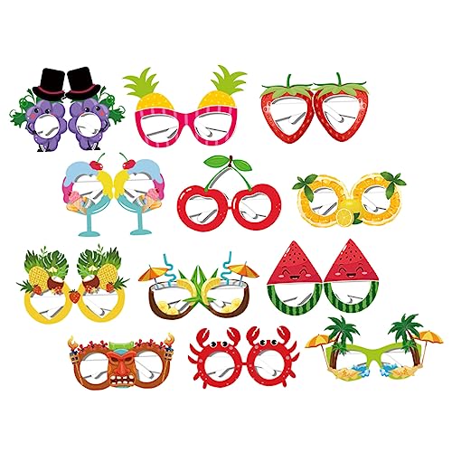 WEKAMOS 12 Stück Früchte Sonnenbrillen für Sommerpartys Lustige Foto Requisiten für Strand und Hawaii Themen für Festliche Anlässe und Kreative Posen von WEKAMOS