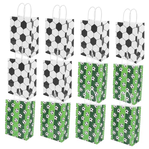 WEKAMOS 12 Stück Fußball Party Geschenktüten Goodie Tüten Fußball Zubehör Fußball Partytüten Boxen Fußball Party Geschenktüten Fußball Snack Tüten Fans Marmeladenfüller von WEKAMOS