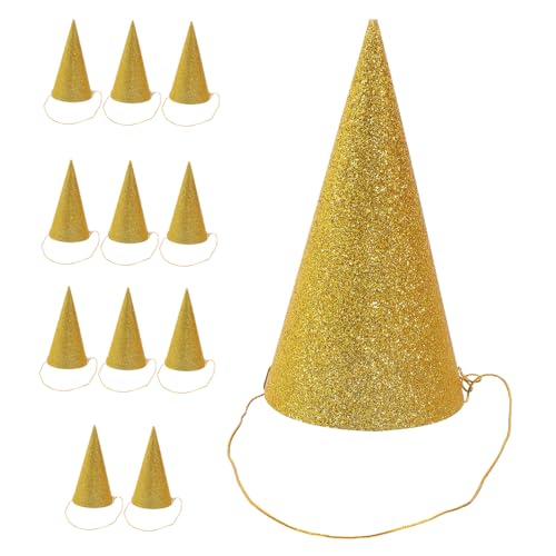WEKAMOS 12 Stück Geburtstagskegel Partyhüte mit Glitter Gold Mini für Erwachsene Prinzessin Partydekoration Festliche Kopfbedeckung für Shower und Geburtstagsfeier WEKAMOS 12 Stück Geburtstagskegel Partyhüte mit Glitter Gold Mini für Erwachsene Prinzessin Partydekoration Festliche Kopfbedeckung für Shower und Geburtstagsfeier von WEKAMOS