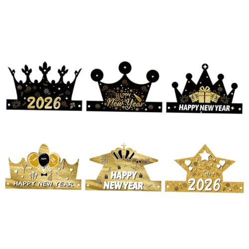 WEKAMOS 12 Stück Leichte Papier Kronenhüte für Silvester Festliche Neujahrsdekoration Vielseitige Party Accessoires und Fotorequisiten für Innen und Außen WEKAMOS 12 Stück Leichte Papier Kronenhüte für Silvester Festliche Neujahrsdekoration Vielseitige Party Accessoires und Fotorequisiten für Innen und Außen von WEKAMOS