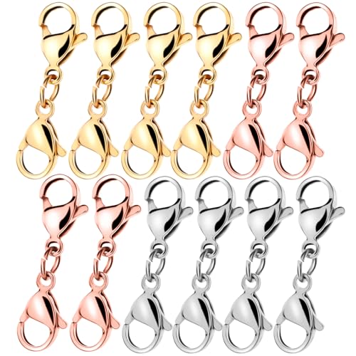 WEKAMOS 12 Stück Metall Lobster Karabiner für DIY Schmuckherstellung Gold Stahl und Roségold Robuste Verschlüsse für und Armbänder für Kreative Projekte WEKAMOS 12 Stück Metall Lobster Karabiner für DIY Schmuckherstellung Gold Stahl und Roségold Robuste Verschlüsse für und Armbänder für Kreative Projekte von WEKAMOS