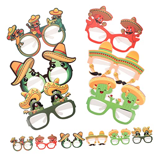 WEKAMOS 12 Stück Mexikanische Fiesta Partybrillen Lustige Kostüm Dekoration für Foto Requisiten und Feierlichkeiten für Karneval und Mottopartys von WEKAMOS
