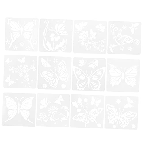 WEKAMOS 12 Stück Schmetterling Schablonen Wiederverwendbare Malvorlagen für Kreative Projekte Geeignet für Wände Möbel und Mehr von WEKAMOS
