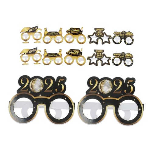 WEKAMOS 12 Stück Schwarzgoldene Papierbrille Fotobrille Neujahrsbrille Foto-requisiten Für Das Neue Jahr Silvester Dekorationen 2025 Brille Neujahr Neujahrsdekorationen 2025 Rave Rahmen WEKAMOS 12 Stück Schwarzgoldene Papierbrille Fotobrille Neujahrsbrille Foto-requisiten Für Das Neue Jahr Silvester Dekorationen 2025 Brille Neujahr Neujahrsdekorationen 2025 Rave Rahmen von WEKAMOS