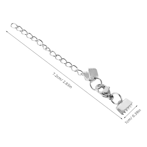 WEKAMOS 12 Stück Teiliges Kordelendklemmen Pinch Crimp Verschlüsse für DIY Armbänder Halsketten Lesezeichen Schmuckzubehör Silberfarbene Verbindungselemente von WEKAMOS