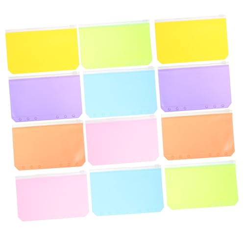 WEKAMOS 12 Stück Teiliges PVC Dokumententaschen Reißverschluss Beutel Farbige Transparente Ordnerhüllen für Quittungen Lose Langlebig Wasserabweisend Vielseitig für Büro und Schule WEKAMOS 12 Stück Teiliges PVC Dokumententaschen Reißverschluss Beutel Farbige Transparente Ordnerhüllen für Quittungen Lose Langlebig Wasserabweisend Vielseitig für Büro und Schule von WEKAMOS