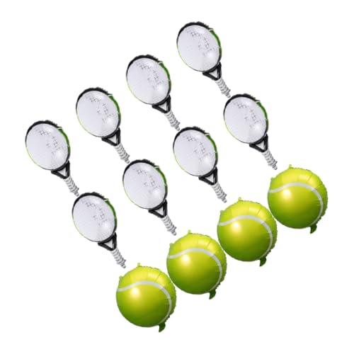 WEKAMOS 12 Stück Teiliges Tennis Party Luftballon Große Grüne Tennisball Tennisschläger ballons Aufhängbare Aluminiumfolie für Sport Tennis motto Geburtstagsfeiern Sommer Poolparty von WEKAMOS