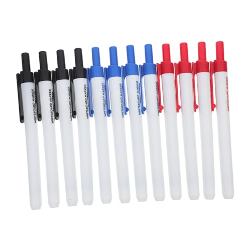 WEKAMOS 12 Stück Teiliges Whiteboard Marker Abwischbare Druckknopfbediente Whiteboard Stifte in Rot Blau Schwarz Vielseitig für Schule Büro und Zuhause Langlebige Einfach Radierbar WEKAMOS 12 Stück Teiliges Whiteboard Marker Abwischbare Druckknopfbediente Whiteboard Stifte in Rot Blau Schwarz Vielseitig für Schule Büro und Zuhause Langlebige Einfach Radierbar von WEKAMOS